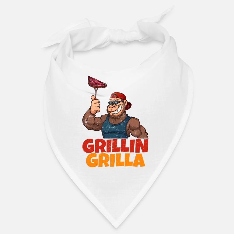 Lustiger Grillin Grilla Gorilla Steak Barbecue Bandana