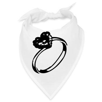 Herz-Diamant-Ring - Bandana - Weiß - Vorne