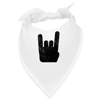 Pommesgabel Metal Hand Rock Metal Musik - Bandana - Weiß - Vorne