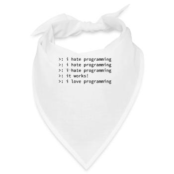 Programmierer Coden Hass Nerd Geek lustig Geschenk - Bandana - Weiß - Vorne