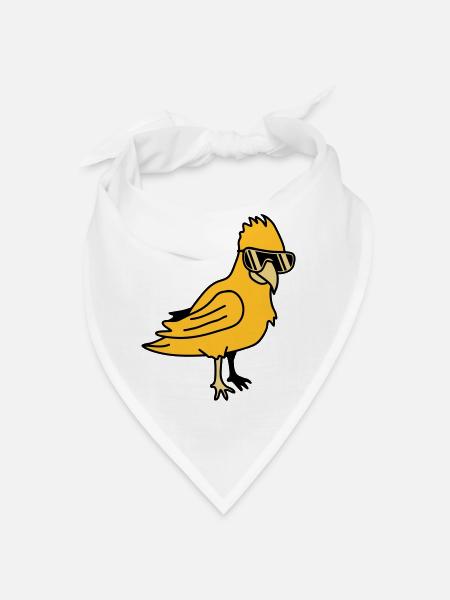 Cool Parrot Bird - Bandana - Weiß - Vorne