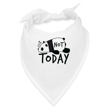 Schlafendes Panda mit Schriftzug Nicht Heute - Bandana - Weiß - Vorne