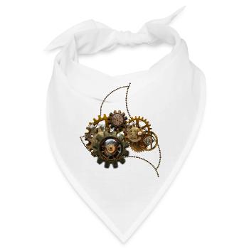 Steampunk, wunderbare Uhr mit Getriebe. - Bandana - Weiß - Vorne