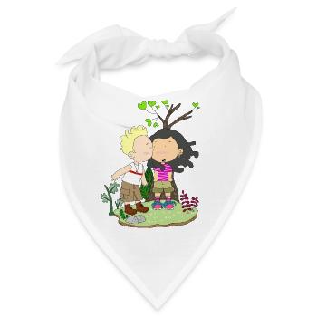 Liebes paar kuss geschenk shirt - Bandana - Weiß - Vorne