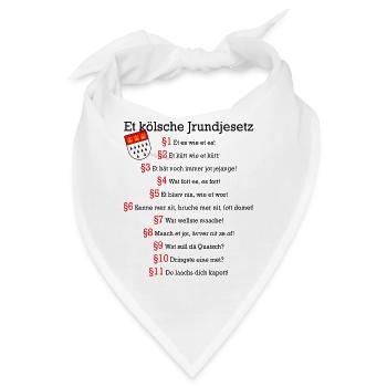 Et kölsche Jrundjesetz Kölner Grundgesetz Kölsch - Bandana - Weiß - Vorne