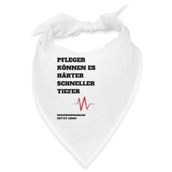 Pfleger können es härter, schneller, tiefer - Bandana - Weiß - Vorne