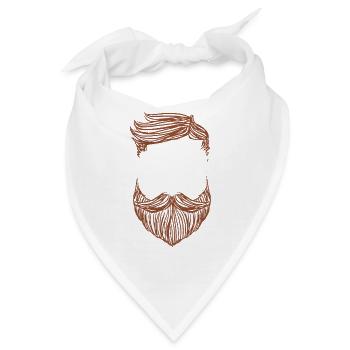Sexy Bart Geschenkidee Männlichkeit Pornobalken - Bandana - Weiß - Vorne