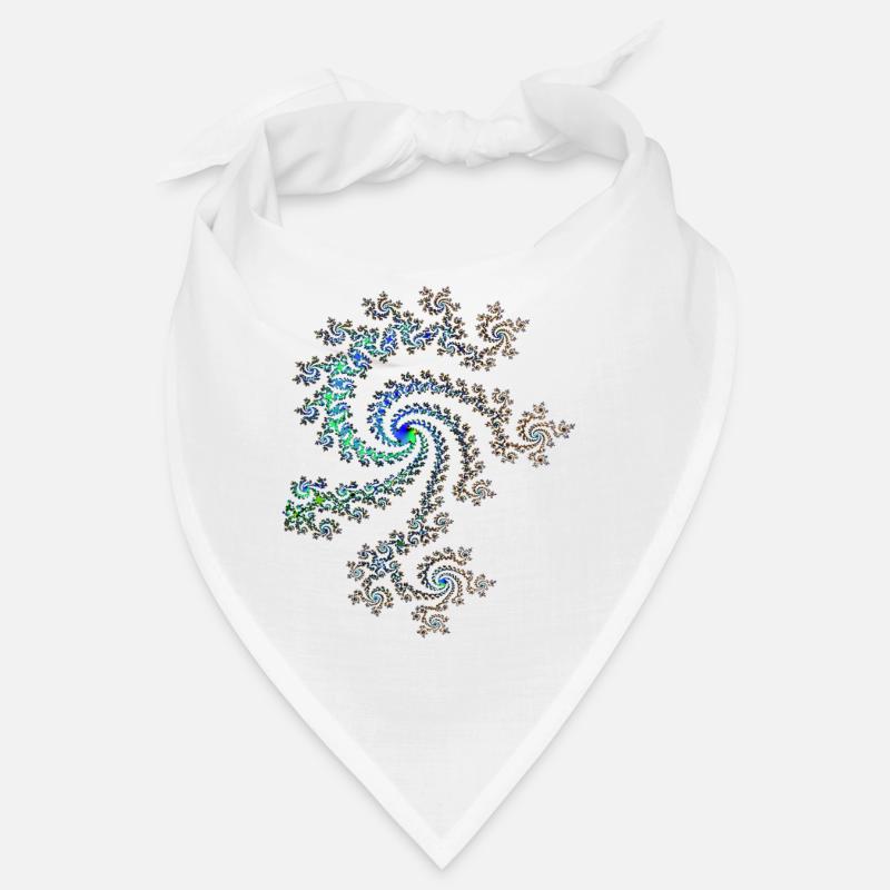 Digitale Spiralfraktal Muster - Bandana - Weiß