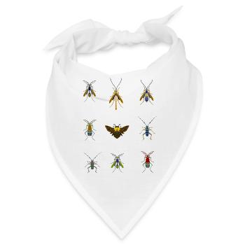 insekten mücken biene stich übersicht fliegen bug - Bandana - Weiß - Vorne
