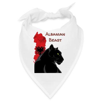 Albaniens Beast: Schwarzer Panther - Bandana - Weiß - Vorne