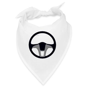 Lenkrad Auto Fahren Fahrzeug Steuer Geschenk Idee - Bandana - Weiß - Vorne