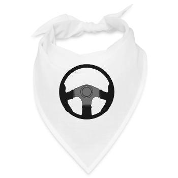 Lenkrad Auto Fahren Fahrzeug Steuer Geschenk Idee - Bandana - Weiß - Vorne
