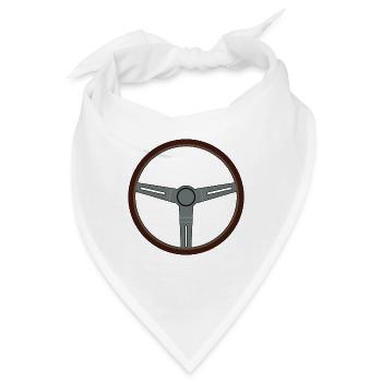 Lenkrad Auto Fahren Fahrzeug Steuer Geschenk Idee - Bandana - Weiß - Vorne