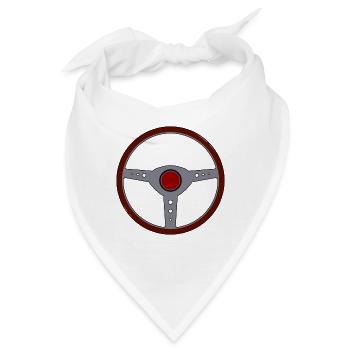 Lenkrad Auto Fahren Fahrzeug Steuer Geschenk Idee - Bandana - Weiß - Vorne