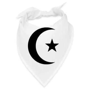 star_and_crescent - Bandana - Weiß - Vorne