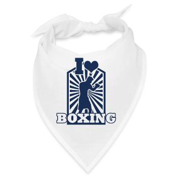 Boxkampf Boxerin Boxen Boxer Boxing - Bandana - Weiß - Vorne