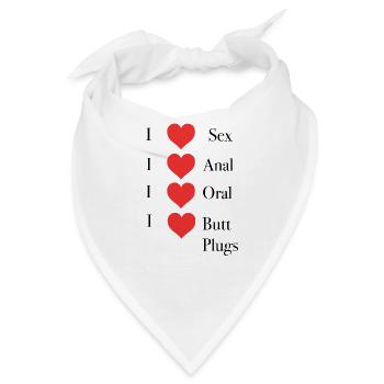 ich liebe sex anal Oral Butt plugs - Bandana - Weiß - Vorne
