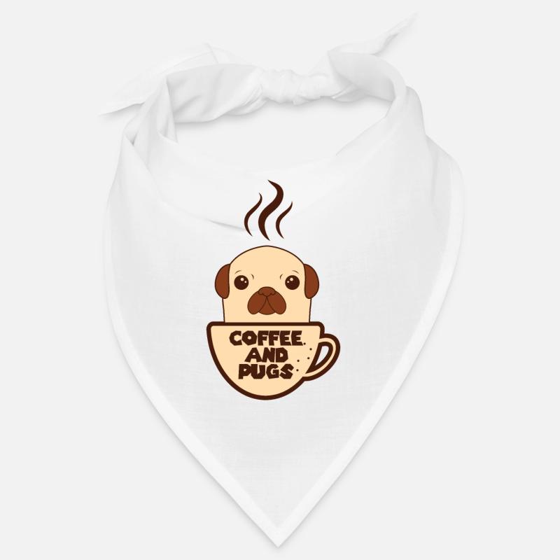 Kaffee Mops T-Shirt - Kaffee und Möpse Geschenk Bandana