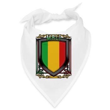 Malische Wappen Republik Mali Malier Geschenkidee - Bandana - Weiß - Vorne