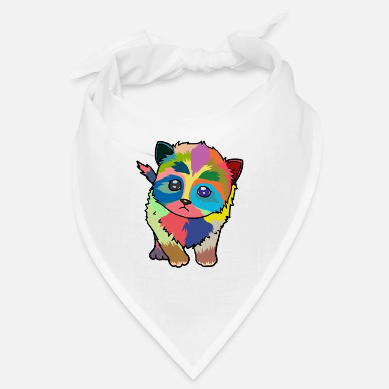 Petit chat mignon coloré Bandana