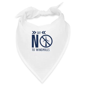 Windkraft Gegen Windräder Windenergie Windrad Anti - Bandana - Weiß - Vorne