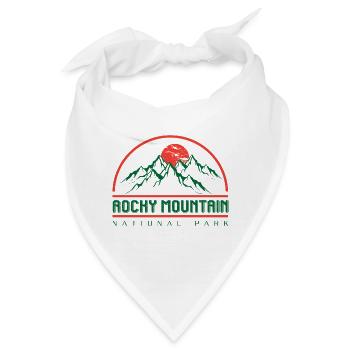 Rocky Mountain National Park Logo Berge Sonne - Bandana - Weiß - Vorne