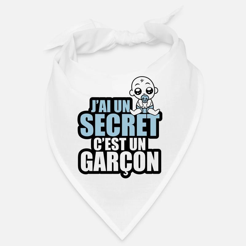 j'ai un secret c'est un garçon - Bandana - blanc