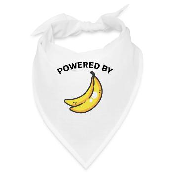 Powered by Banane Vegan Vegetarisch Pflanzen Power - Bandana - Weiß - Vorne