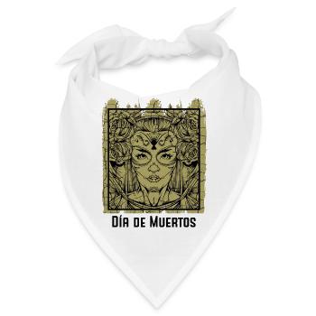 Clavera Catrina | Tag der Toten Festtag Geschenk - Bandana - Weiß - Vorne
