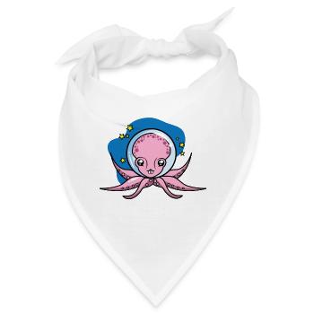 Raum Astronaut Octopus - Bandana - Weiß - Vorne