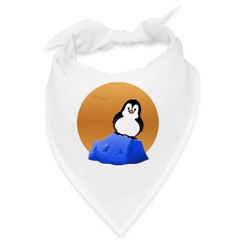 Pinguin auf dem Eisberg - Penguin on the - Bandana - Weiß - Vorne