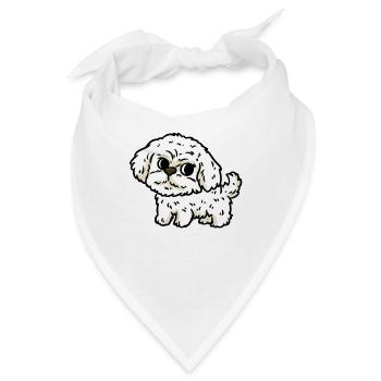SHIHTZU Hunde Baby Rassehund Hunderasse - Bandana - Weiß - Vorne