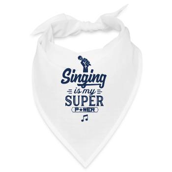 Gesang Musikband Sängerin Sänger Singen - Bandana - Weiß - Vorne