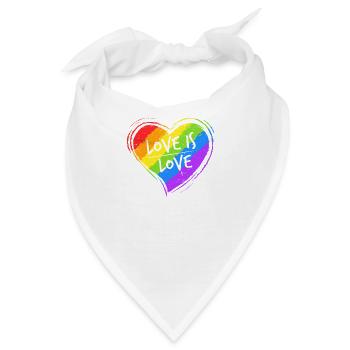 Liebe ist Liebe Herz LGBT Pride Design Schwul Lesbe - Bandana - Weiß - Vorne