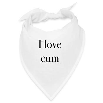I Love cum ich liebe sperma - Bandana - Weiß - Vorne