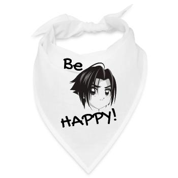 Manga Be happy cooles shirt design - Bandana - Weiß - Vorne