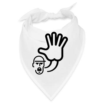 Stopp Handzeichen / Stop Hand Sign - Bandana - Weiß - Vorne