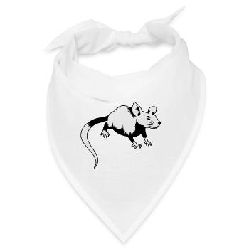 Maus Ratte Nager Nagetier Schädling Tier - Bandana - Weiß - Vorne