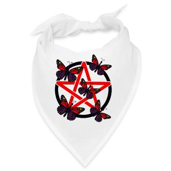 Pentagramm Voodoo Hexen - Bandana - Weiß - Vorne
