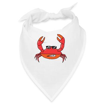 Süße Krabbe Krabben Krebstiere - Bandana - Weiß - Vorne