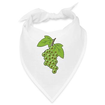 Weintrauben Trauben Rebe Weinrebe Traube Obst - Bandana - Weiß - Vorne
