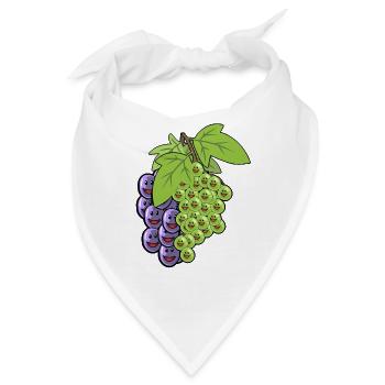 Weintrauben Trauben Obst Früchte Rebe Veganer - Bandana - Weiß - Vorne