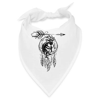 Native American Filigree Kokopelli Dreamcatcher 1 - Bandana - Weiß - Vorne