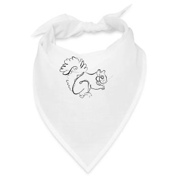 Eichhörnchen - one line drawing - Bandana - Weiß - Vorne