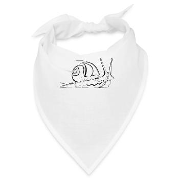 Schnecke - one line drawing - Bandana - Weiß - Vorne