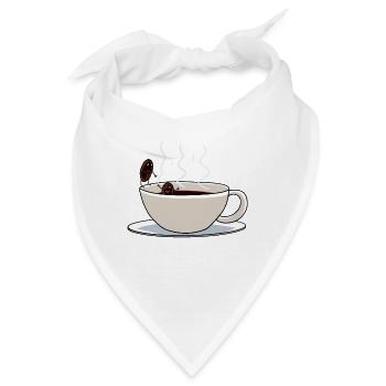 Kaffee Kaffeebohne Coffeeshop Morgens Drama Retter - Bandana - Weiß - Vorne