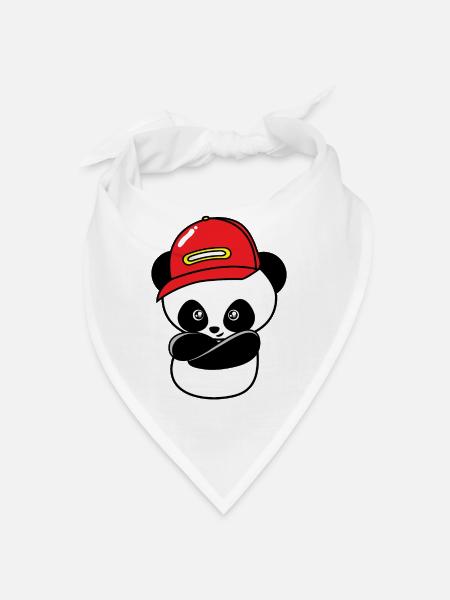 Cool hip hop panda - Bandana - white - Front