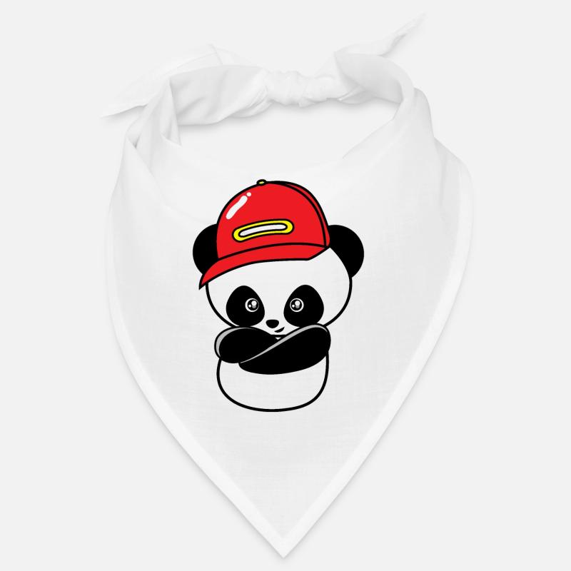 Panda hip hop cool - Bandana - blanc