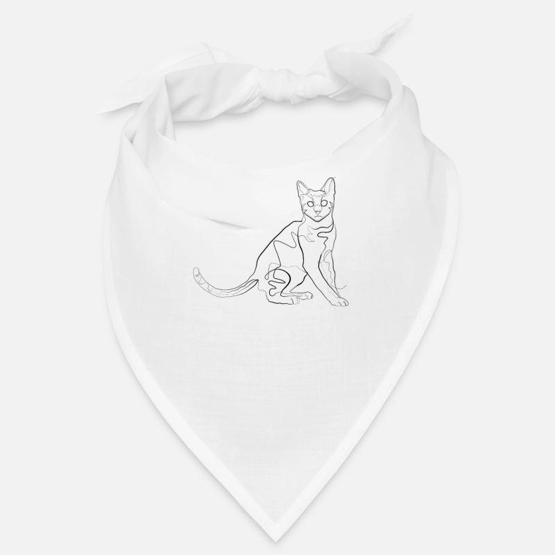 Cat - one line drawing Bandana