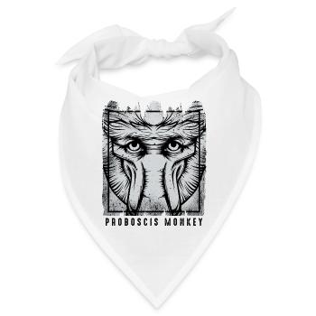 Vintage Retro Style Nasenaffe Wildtier Geschenk - Bandana - Weiß - Vorne